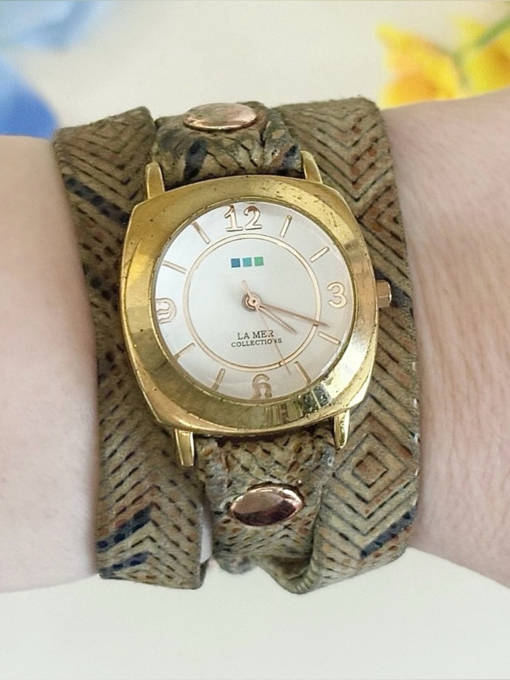 La Mer Collection Odyssey Wrap Designer Watch WORKS Chevron Geometric Boho Strap